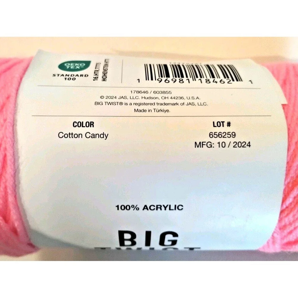 Big Twist Value Yarn, Cotton Candy, 4 - Worsted, 6 oz 380 yds 100% Acrylic - New - Picture 5 of 6